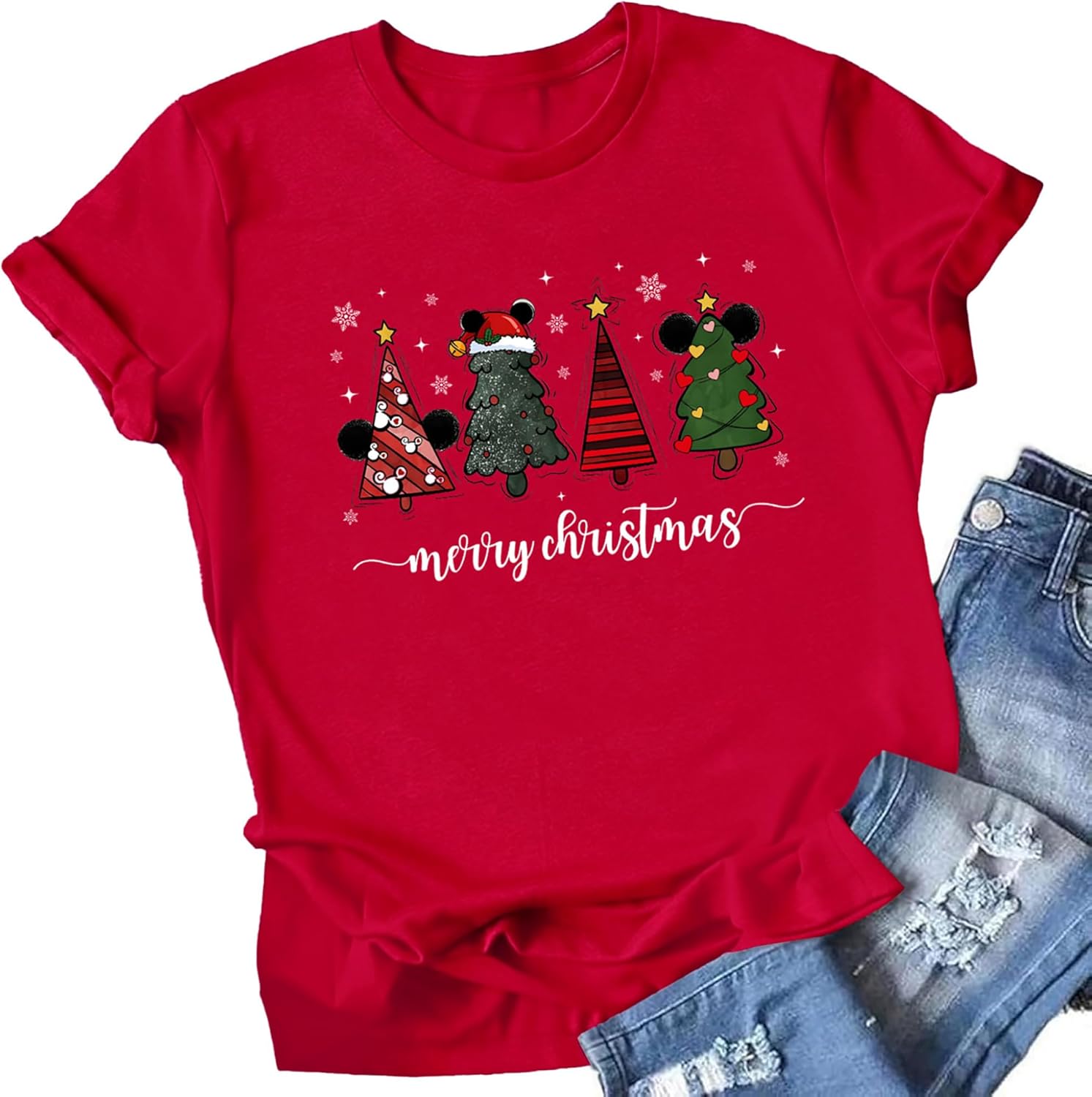 Magical Christmas Shirts for Women Funny Xmas Tee Cute Holiday Graphic Short Sleeve Tops