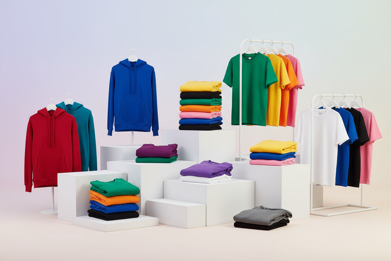 no text, more hoodie and t shirt with multi color